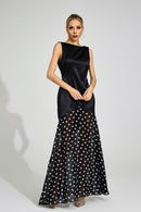 Jondral Black Polka Dot Maxi Dress