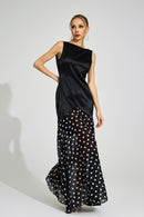 Jondral Black Polka Dot Maxi Dress
