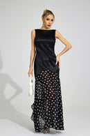 Jondral Black Polka Dot Maxi Dress