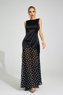 Jondral Black Polka Dot Maxi Dress