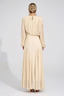 Laxory Yellow Pleated Maxi Dress
