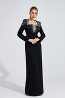 Fendralix Black Diamond Maxi Dress