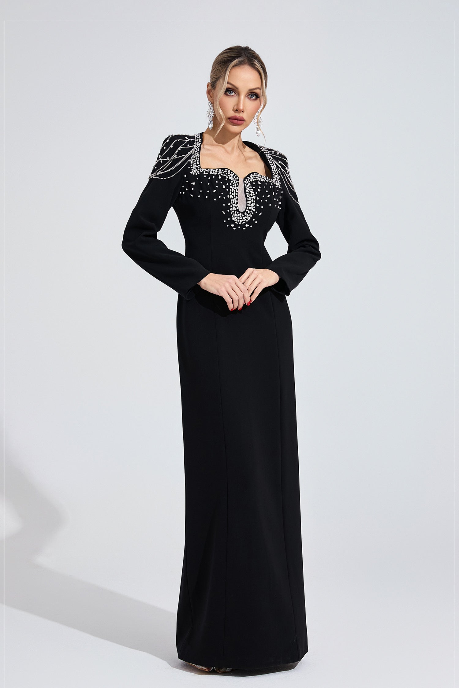 Fendralix Black Diamond Maxi Dress
