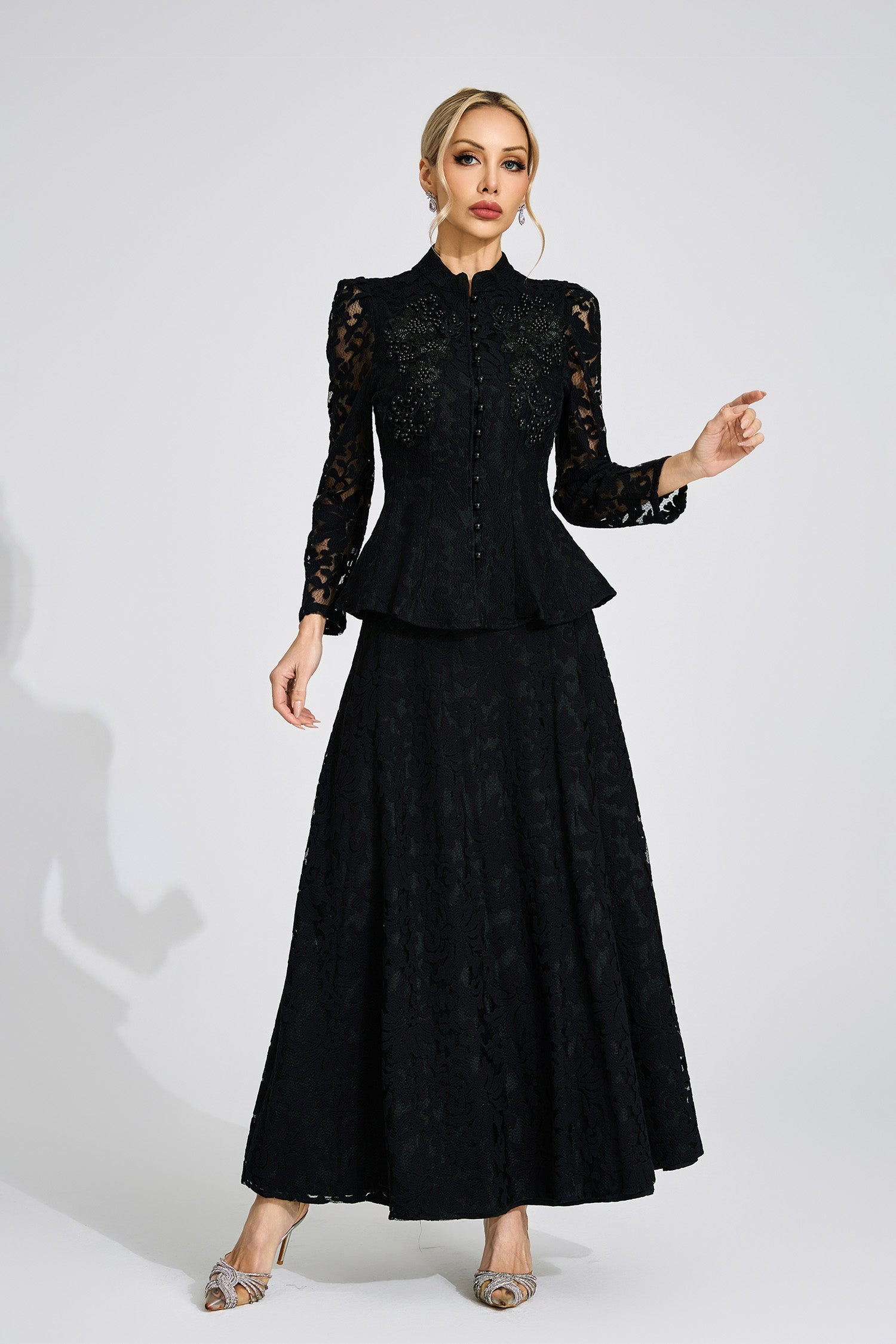 Firmino Black Lace Two Piece Set