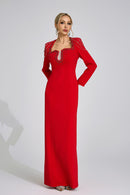 Fendralix Red Diamond Maxi Dress