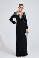 Fendralix Black Diamond Maxi Dress