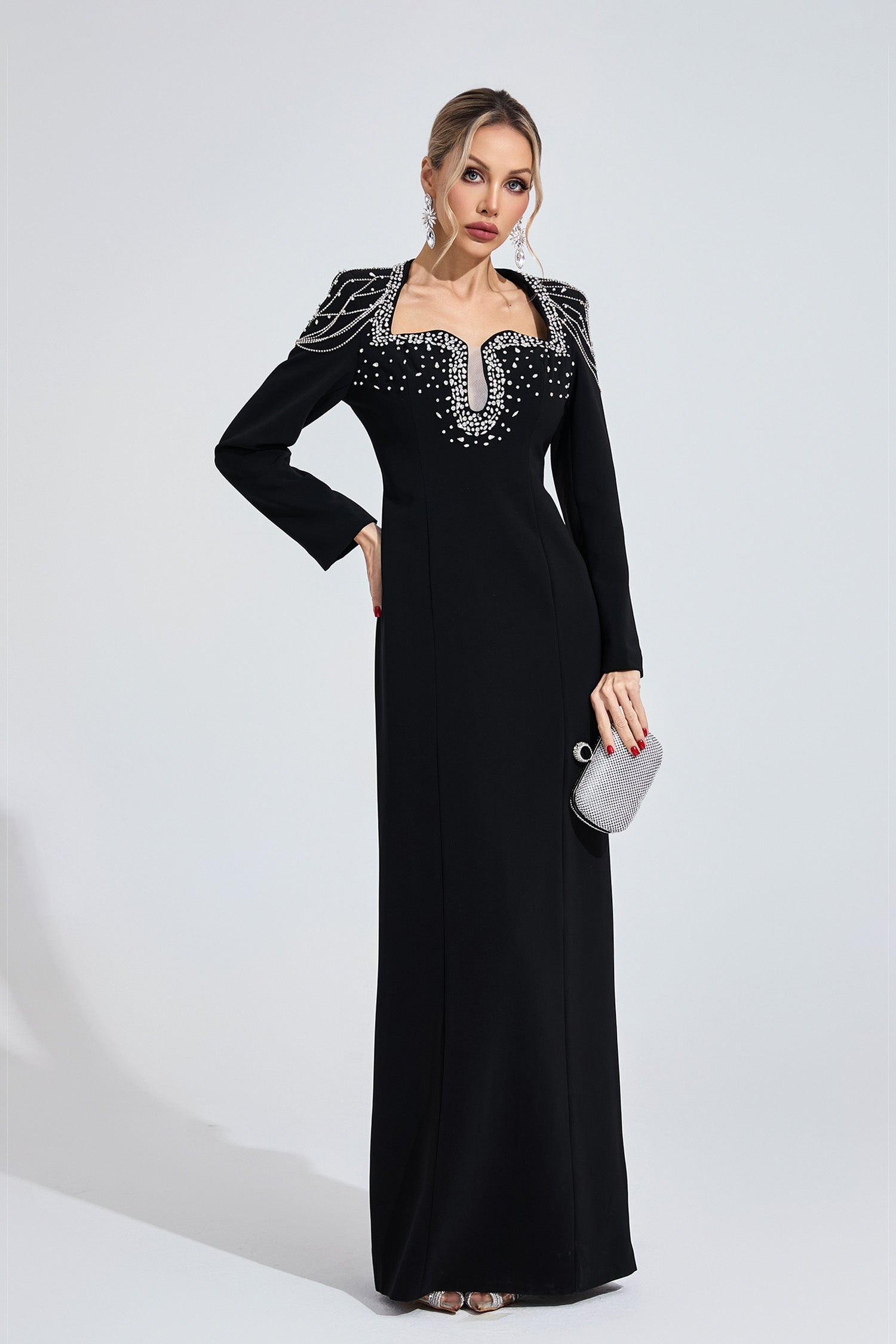 Fendralix Black Diamond Maxi Dress