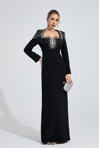 Fendralix Black Diamond Maxi Dress
