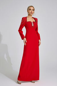 Fendralix Red Diamond Maxi Dress