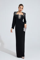 Fendralix Black Diamond Maxi Dress