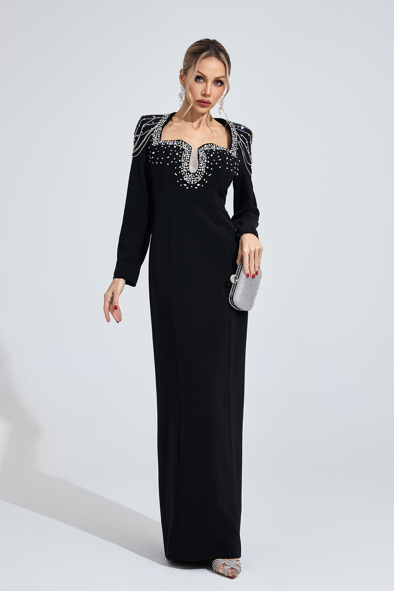 Fendralix Black Diamond Maxi Dress