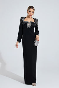 Fendralix Black Diamond Maxi Dress