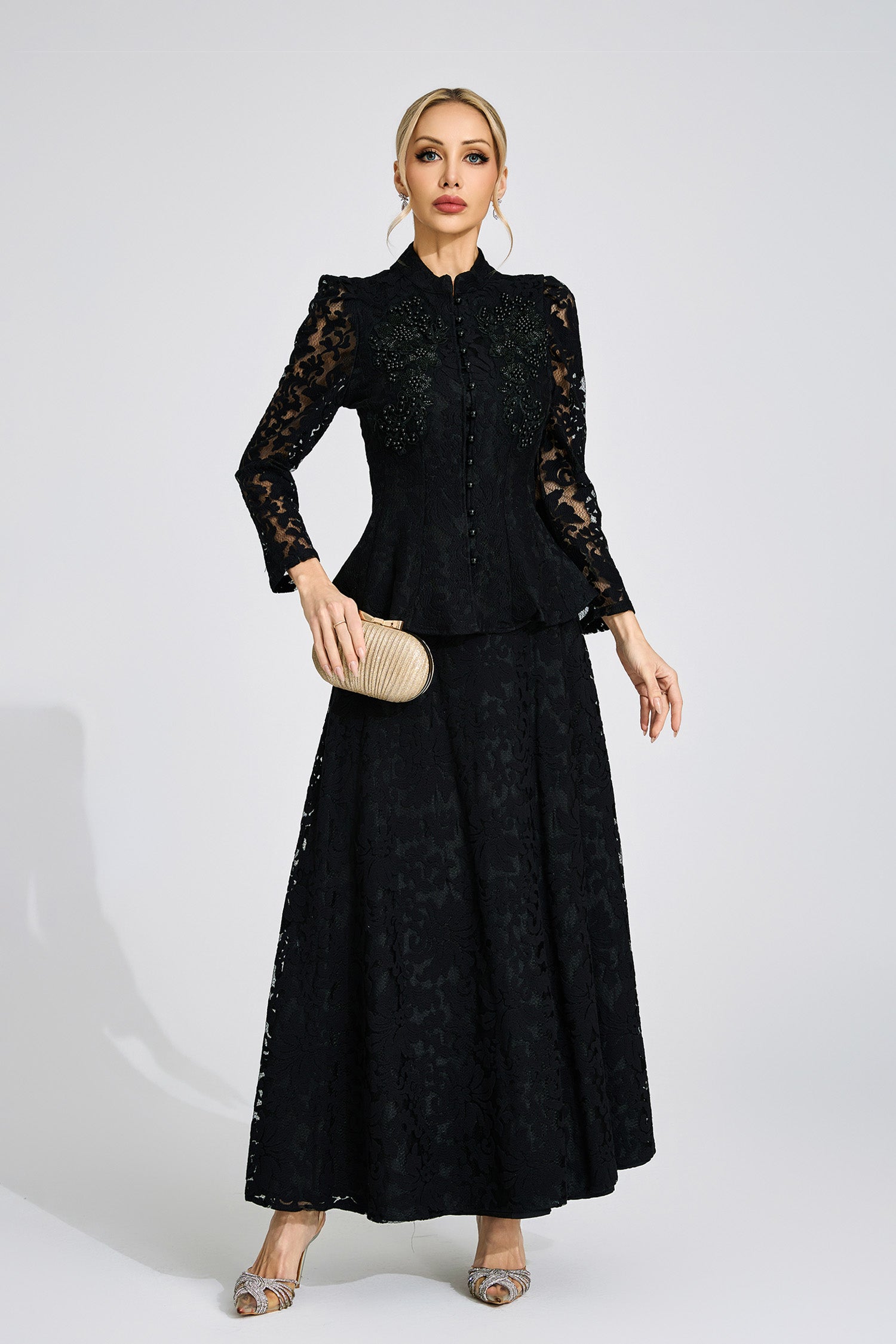 Firmino Black Lace Two Piece Set