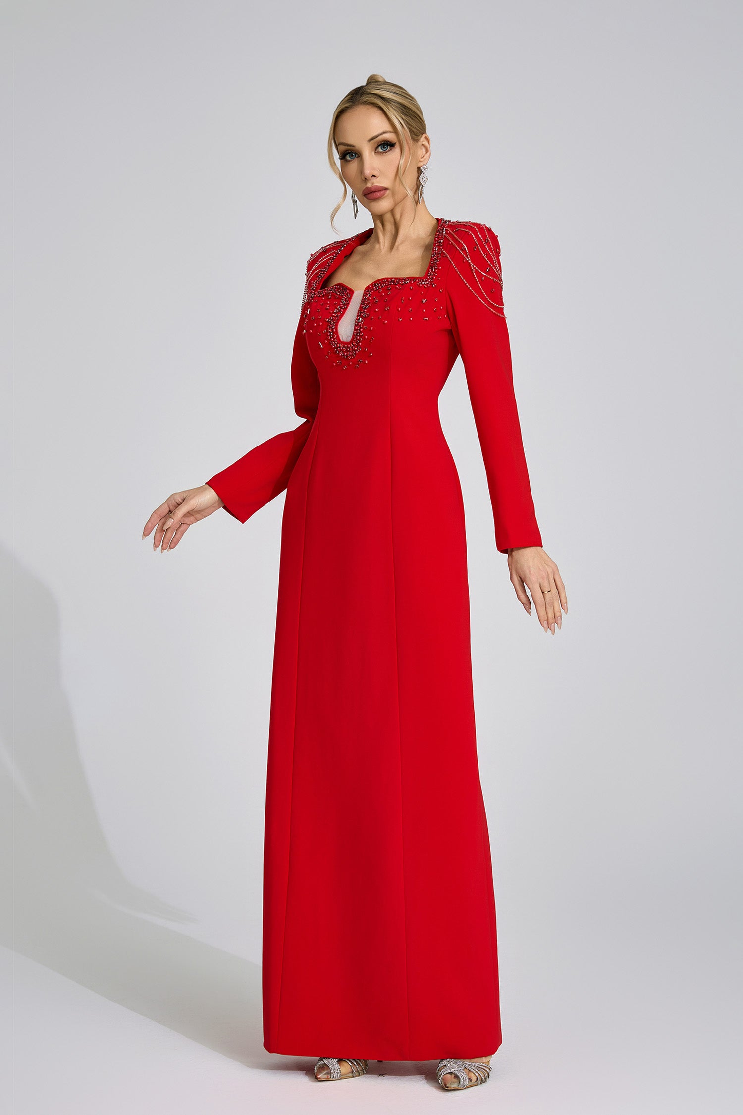 Fendralix Red Diamond Maxi Dress