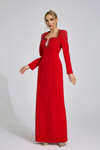 Fendralix Red Diamond Maxi Dress