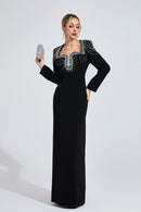 Fendralix Black Diamond Maxi Dress