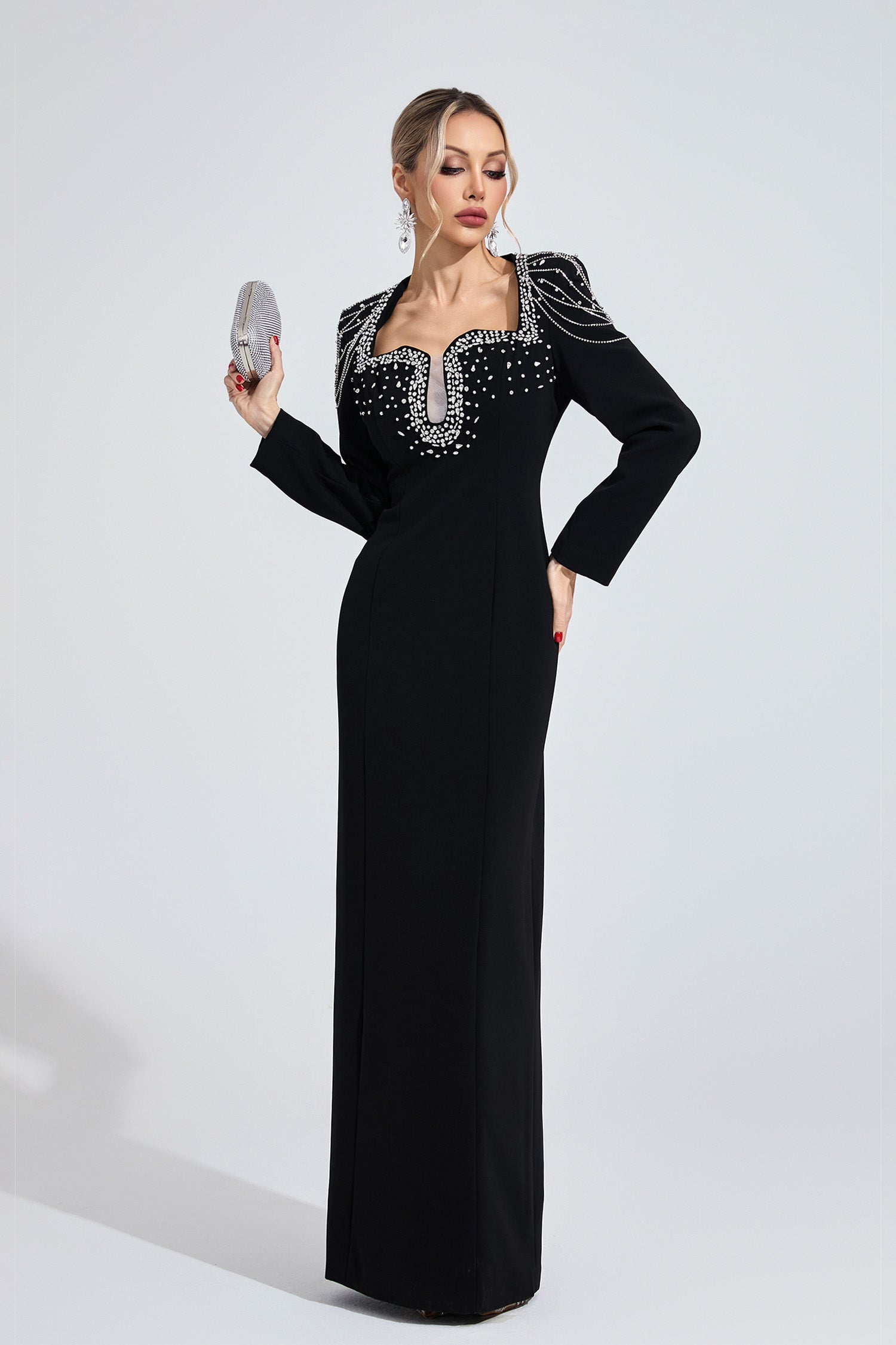 Fendralix Black Diamond Maxi Dress