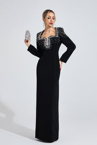 Fendralix Black Diamond Maxi Dress
