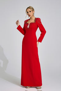 Fendralix Red Diamond Maxi Dress