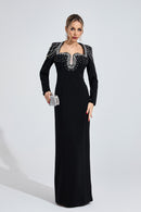 Fendralix Black Diamond Maxi Dress