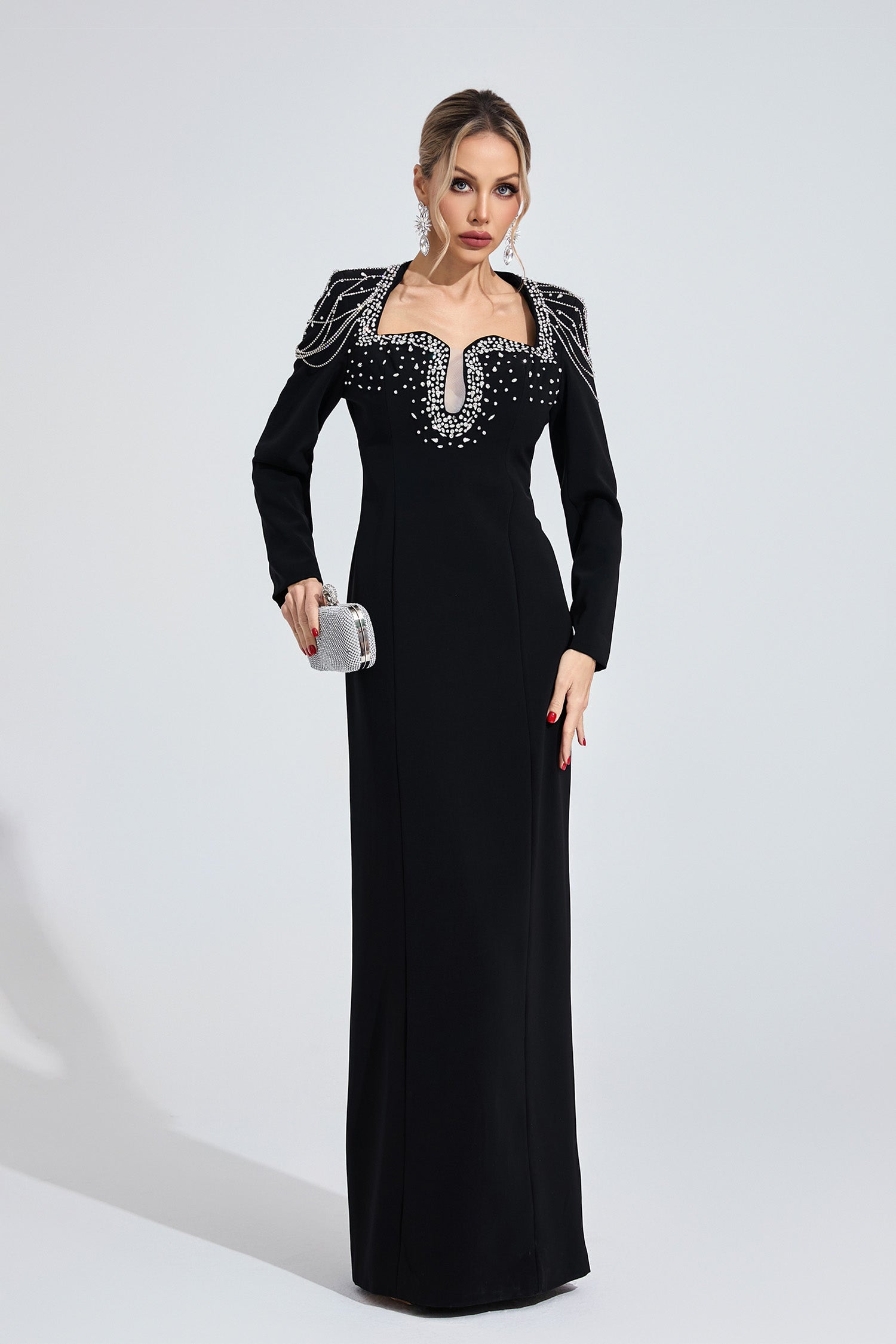 Fendralix Black Diamond Maxi Dress