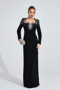 Fendralix Black Diamond Maxi Dress