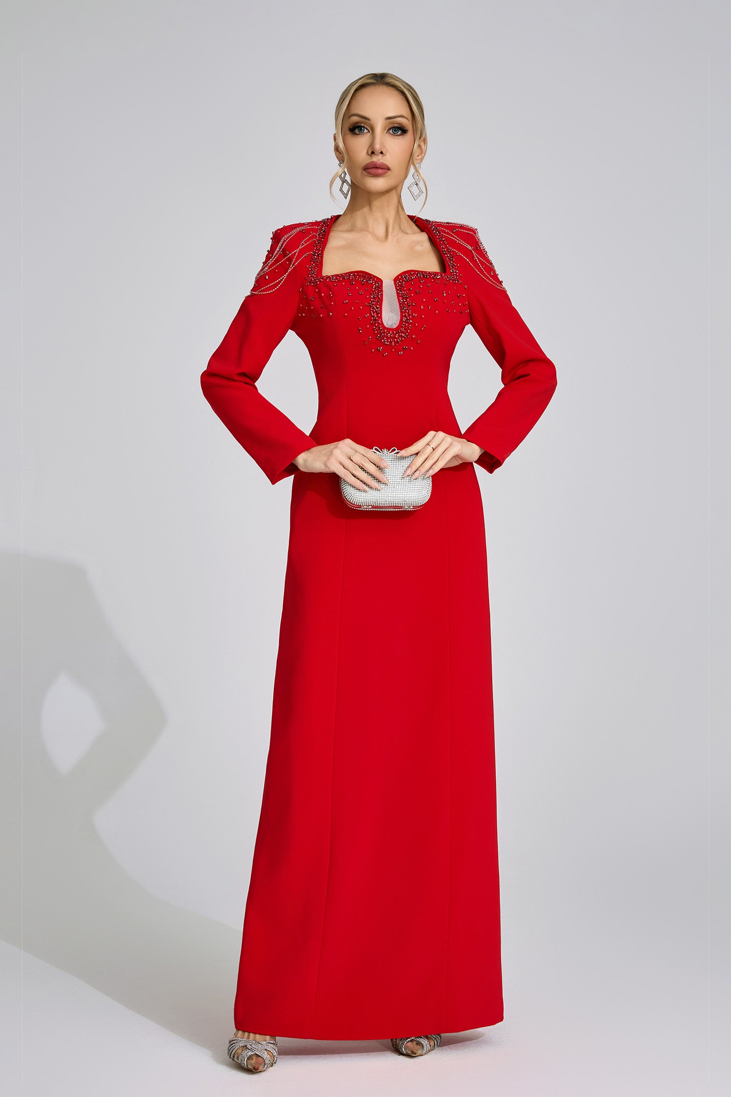 Fendralix Red Diamond Maxi Dress