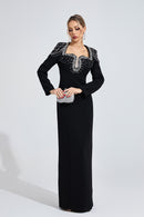 Fendralix Black Diamond Maxi Dress