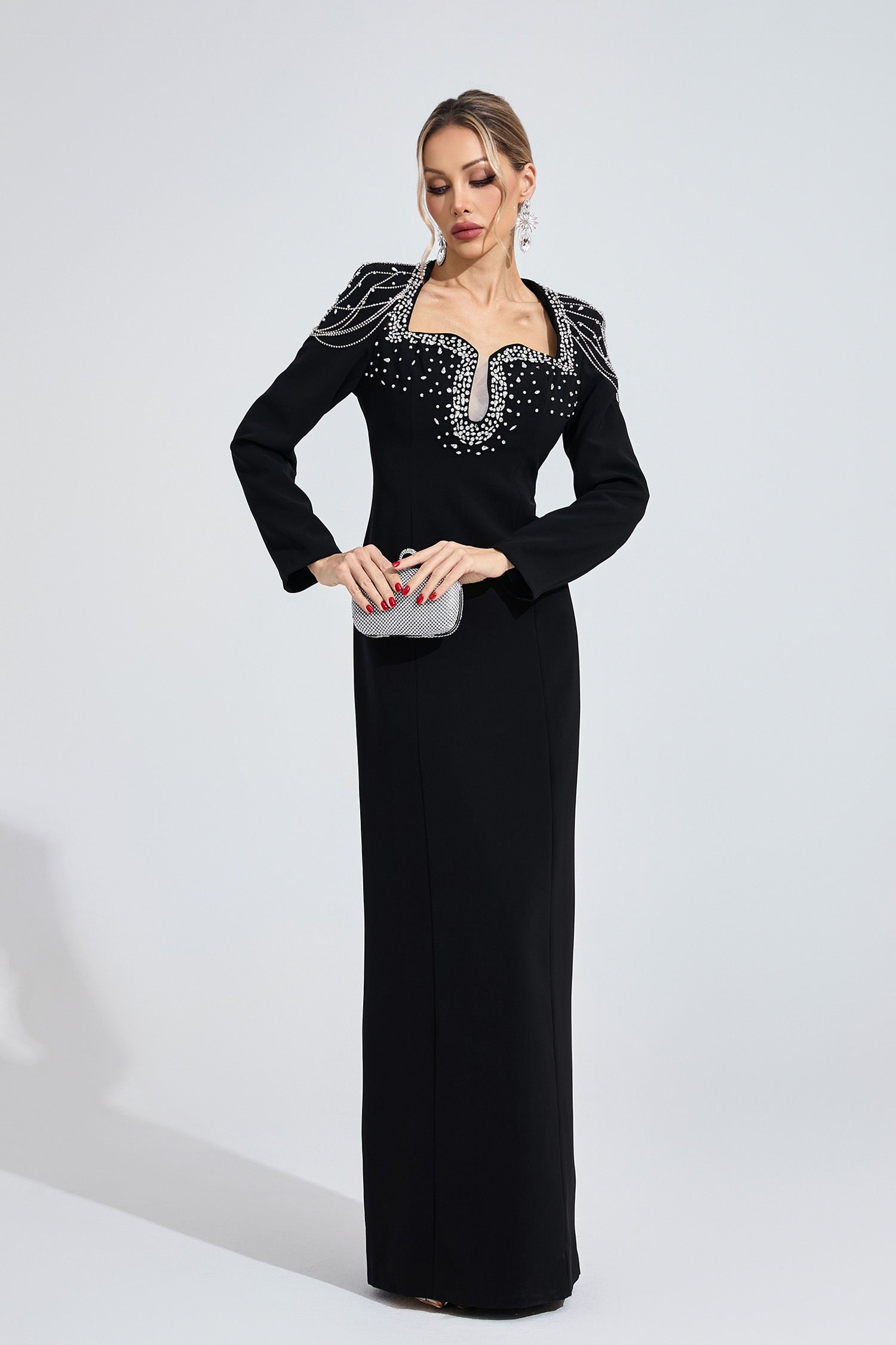 Fendralix Black Diamond Maxi Dress