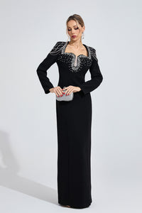 Fendralix Black Diamond Maxi Dress
