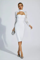 Kawko Lace Sleeve Bandage Dress In White