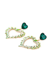 Ajaz Green Heart Earrings