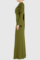 Euleta Shawl Draped Maxi Dress In Green