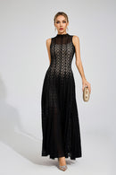 Eryndel Lace Sleeveless Maxi Dress In Black