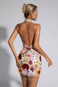 Margo Flesh Pink Floral Embroidery Dress