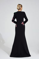 Aerthion Black Floral Maxi Dress