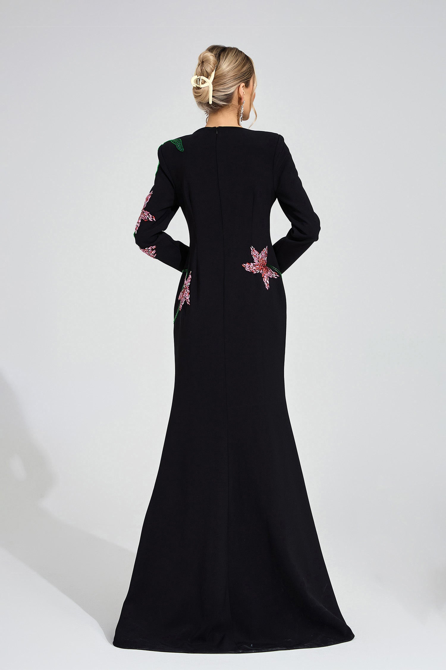 Aerthion Black Floral Maxi Dress