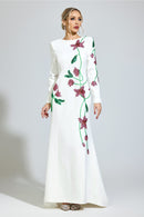 Aerthion White Floral Maxi Dress