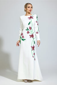 Aerthion White Floral Maxi Dress