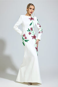 Aerthion White Floral Maxi Dress
