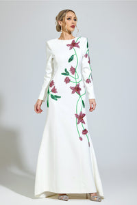 Aerthion White Floral Maxi Dress
