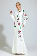 Aerthion White Floral Maxi Dress
