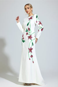 Aerthion White Floral Maxi Dress