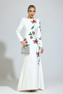 Aerthion White Floral Maxi Dress