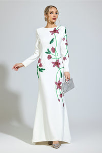 Aerthion White Floral Maxi Dress