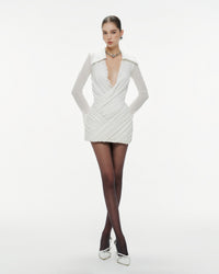 Ultharic Wrap-Style Knit Shirt Mini Dress
