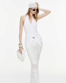 Brelza Deep V-neck Jersey Maxi Dress