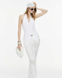 Brelza Deep V-neck Jersey Maxi Dress