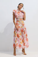 Cellini Print Lace Embroidered Maxi Dress