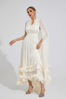 Beryvin Apricot Ruffle Maxi Dress